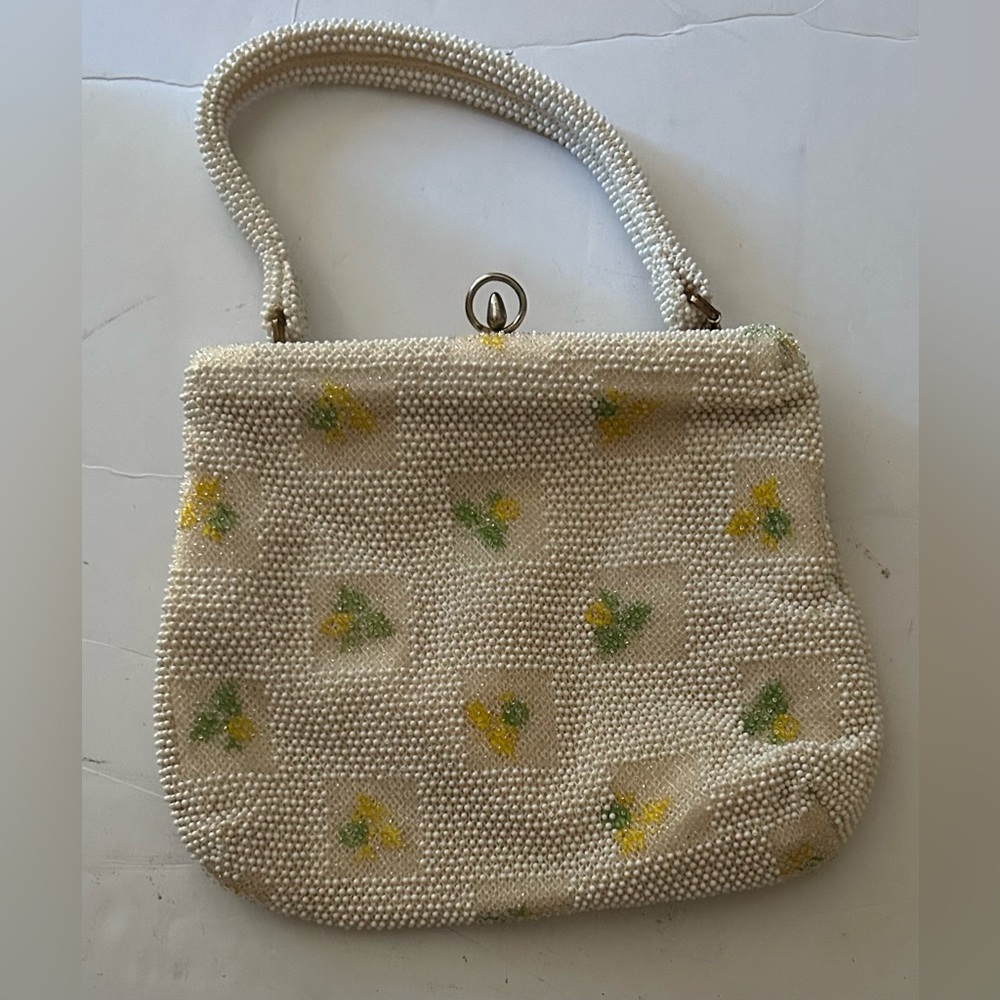 Vintage Floral Beaded Purse